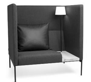 ONLINE HIBACK ONLINE HIBACK EASY CHAIR INCL 1 BACK CUSHION AND TABLE TOP IN ASH OR BLACK STAINED ASH DESIGN CLAESSON KOIVISTO RUNE 2018 UPHOLSTERY COM/STEEL LEGS 1.793 HEIGHT 1130MM A/STEEL LEGS 2.
