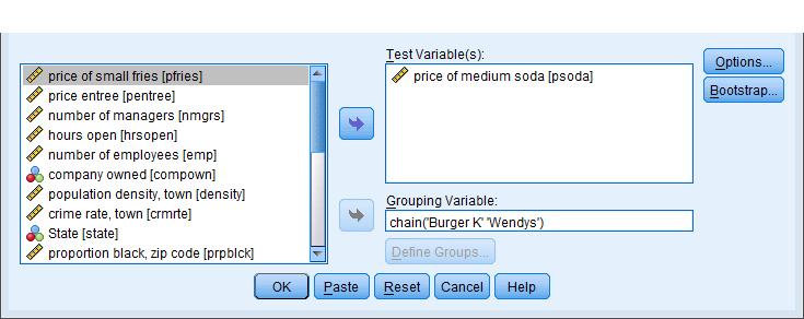 Klicka på: OK Output I outputfönstret ska det nu ha kommit upp två tabeller: Group Statistics I denna tabell finns en rad för varje grupp.
