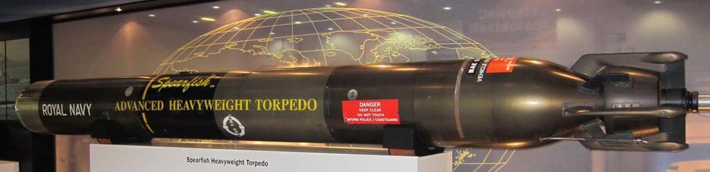 UDT EUROPE 2011 SPEARFISH Den tunga torpeden SPEARFISH används sedan 2004 för bekämpning av ubåtar och ytfartyg på samtliga brittiska ubåtar.