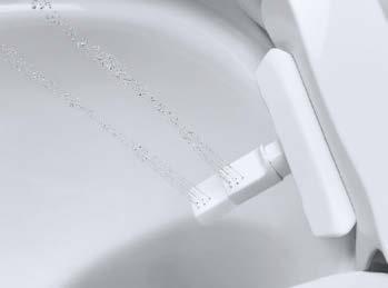 LADY SHOWER En separat sprayarm med olik strålvinkel och ett mjukare och bredare strålmönster för rengöring av kvinnans intimområde, med justerbar temperatur och styrka för total komfort och