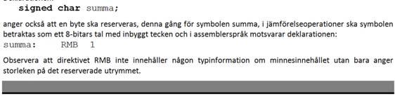 Deklarationen anger ett unikt symbolnamn med en distinkt