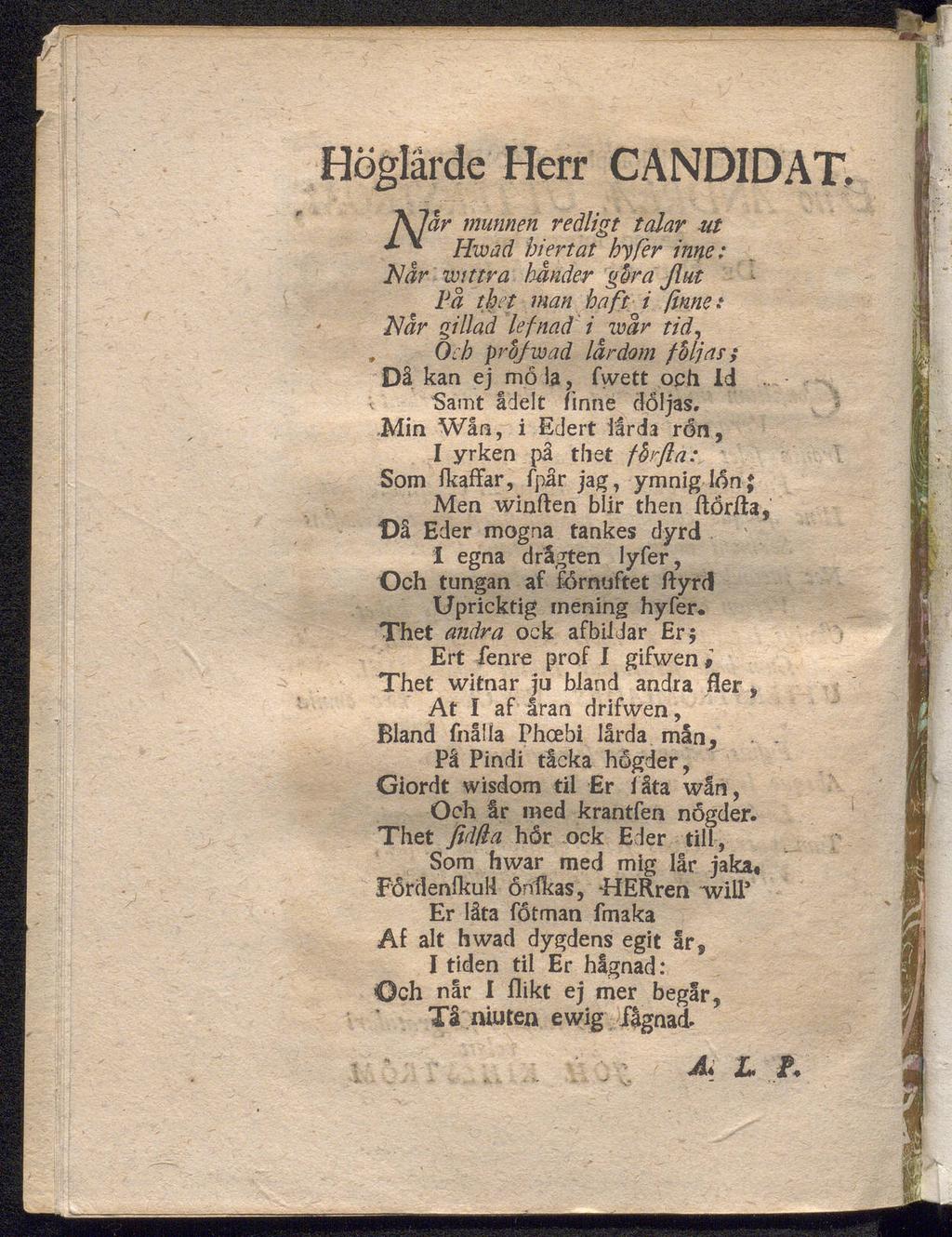 Höglärde Herr CANDIDAT.