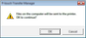 Använda P-touch Transfer Manager och P-touch Library (endast Windows ) g Välj mappen med mallarna eller andra data som du vill överföra och klicka sedan på [Överför]. Ett bekräftelsemeddelande visas.