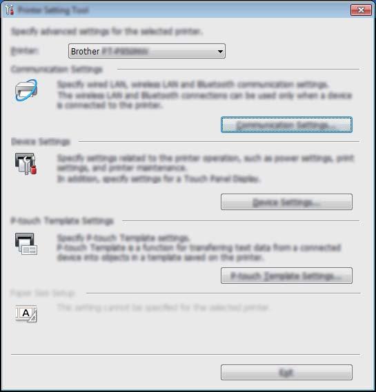Ändra inställningarna för P-touch-etikettskrivaren Använda Verktyg för skrivarinställning för Windows 5 a Anslut skrivaren som ska konfigureras till datorn. b Starta Verktyg för skrivarinställning.