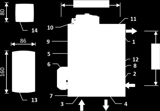 4 SHUNTGRUPP Montera Shuntgruppen på fördelarens vänstra (bilden) eller högra sida. Anslut primärt hetvatten i pos3 samt returvattnet i pos4.
