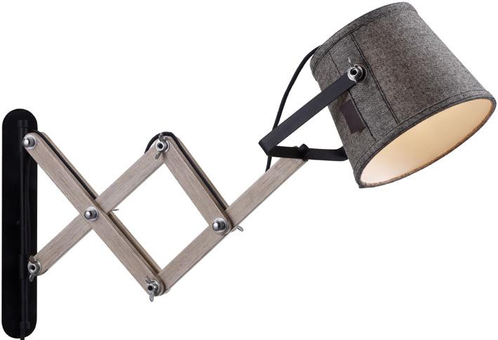 LEGEND. 105083 Grå/Grey - Trä/Wood - Svart/Black B 240 D 700 H 400 E27 1x60W 2 pcs Design Sabina Grubbeson 105083 Stomme i trä. Textilskärm. Detaljer i metall.