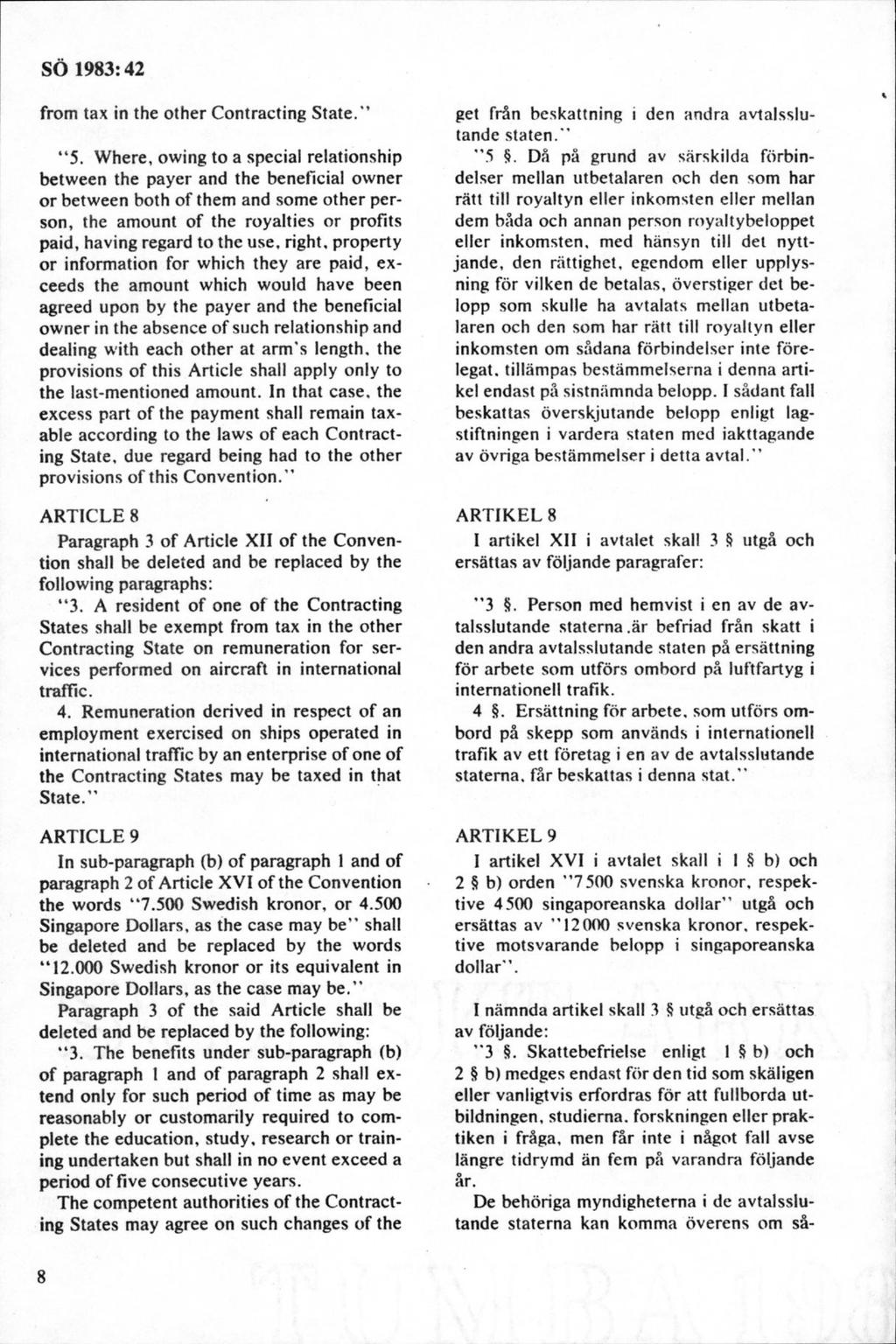 from tax in the o th er C ontracting S ta te. 5.