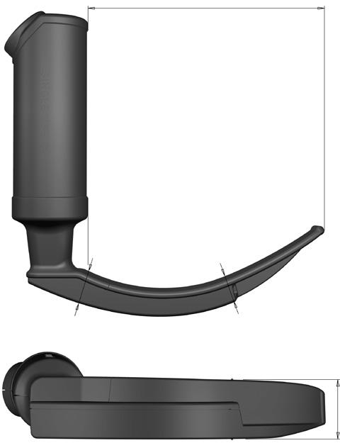 SPECTRUM DIRECTVIEW MAC S3 (FÖR SYSTEM FÖR ENGÅNGSBRUK) 107,5 mm Höjd vid handtag: 14,6 mm Höjd vid kamera: 11,7