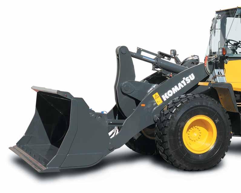 En översikt Den mångsidiga hjullastaren Komatsu WA320/PZ-6 uppvisar en perfekt blandning av kraft, komfort och pålitlighet.