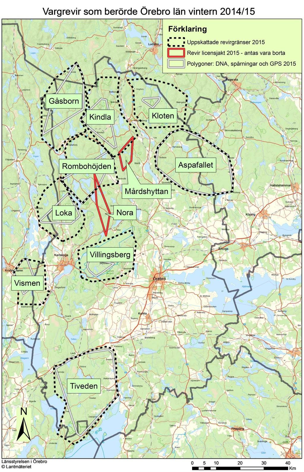 Figur 2: Revirkarta över Örebro län.