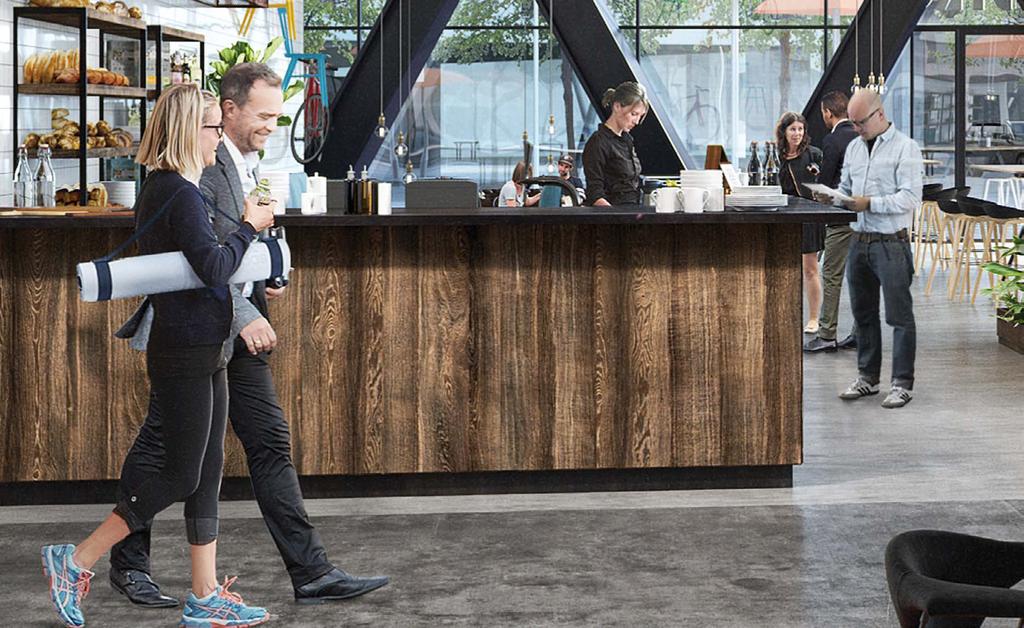 Marknadskommentar Interiörskiss från Castellums pågående projekt Eminent, Malmö. Eminent kommer bli en av Nordens första kontorsbyggnader som kommer certifieras enligt WELL.