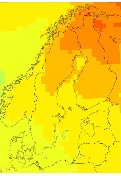 Sammanfattning Norra Sverige och vintern visar störst temperaturökning Varmare atmosfär -> mer nederbörd Kraftigare skyfall Stigande havsnivå, landhöjdning i norra Sverige Det blir inte blåsigare