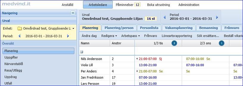 dubbelpilen, kan du minimera navigeringsfönstret och i stället få en större planeringsbild. För att få en bättre överblick, kan det ibland vara enklare att i stället läsa upp t.ex en vecka i taget.