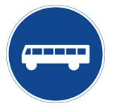 43(58) 9.1 Vägmärken För utmärkning av busskörfält ska vägmärke enligt figurer nedan användas. Vägmärket ska sättas upp till höger om körfältet, men kan också placeras på portal.
