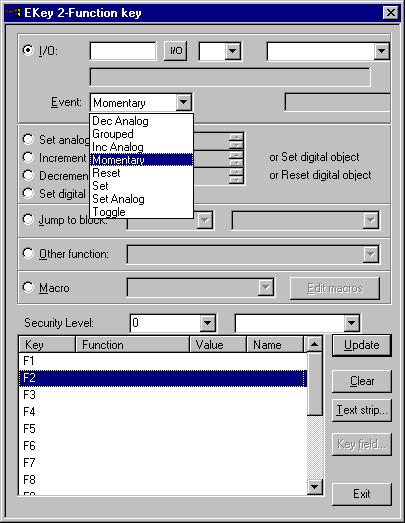 4.2 Function keys The 16 function keys can only be defined as global keys.