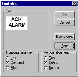 Settings in E-Designer 4.4 Text strips Each set of function key and LED has an associated text area, which fits with a text strip.