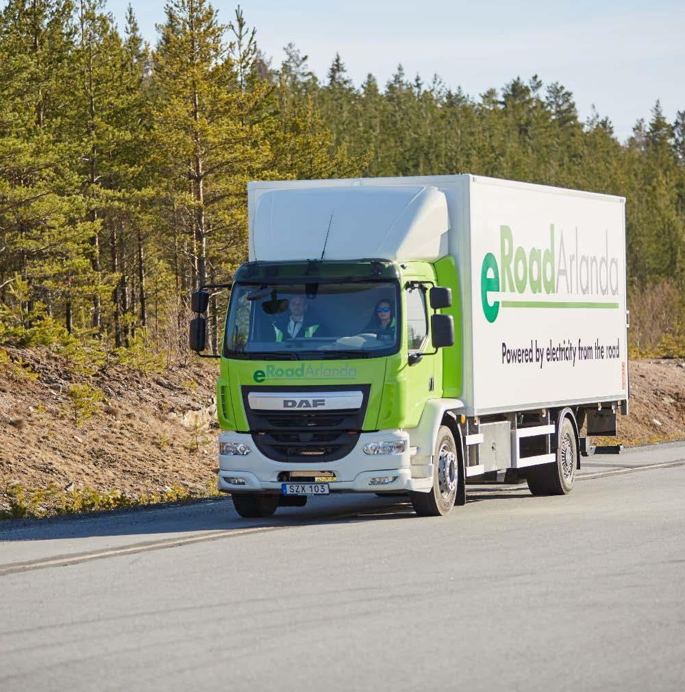 eroad Elväg mellan Arlandas fraktterminal och Rosersbergs logistikområde invigdes 11 April 2018 Fordon kan laddas medan de