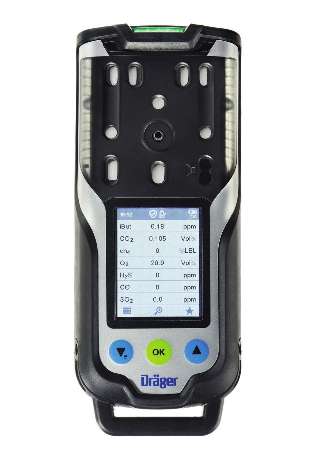 Dräger X-am 8000 Flergasmätarenhet Gasfrihetsförklaring har aldrig varit lika enkelt och bekvämt: Dräger X-am 8000 mäter upp till sju giftiga och brännbara gaser, ångor och syrgas på samma gång i