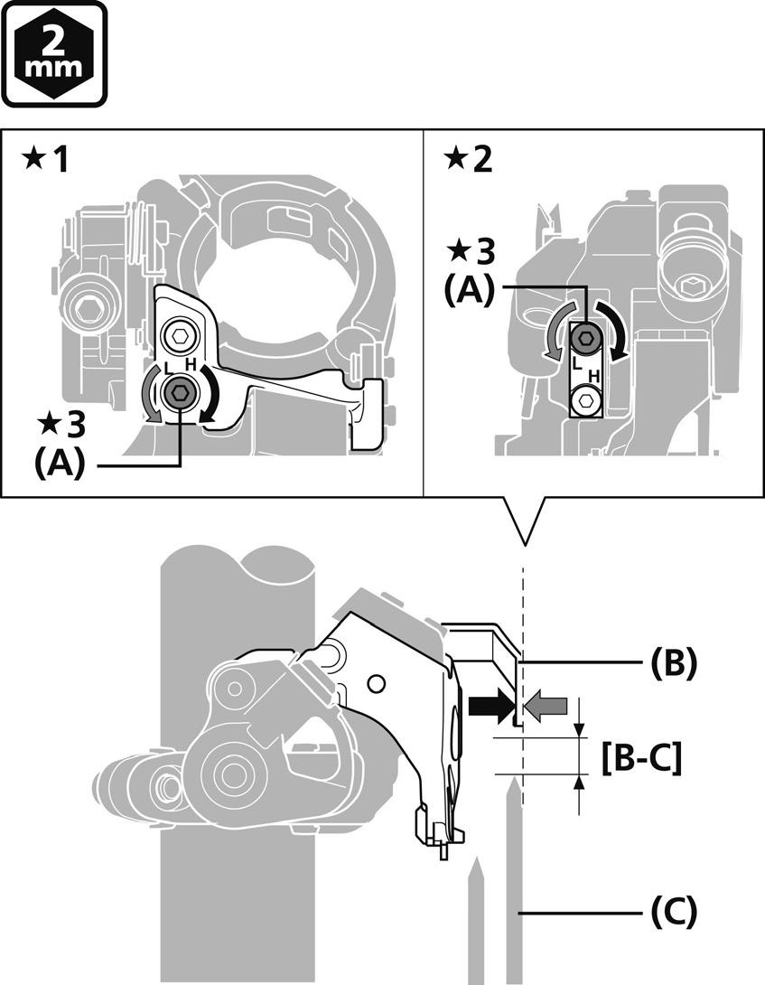 MONTERING Bandtyp (FD-M9025/M8025/M618) Top swing/down swing 1. Sätt tillfälligt fast klämbulten. 2.