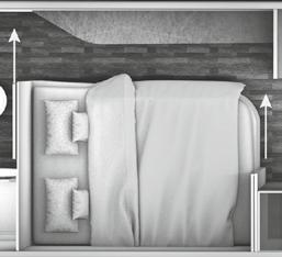 I / T 74, I 79, I 84, I 89, T 72) Nedsänkbar säng (L x B, endast integrerade) Bakre sängar (L x B) 92 x 4 cm I/T