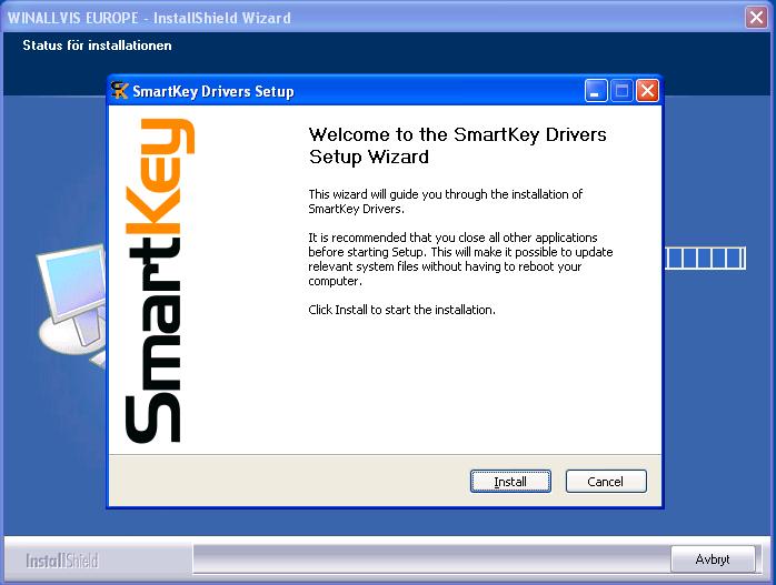 8. Installationen kräver att SmartKey ska installeras, klicka på