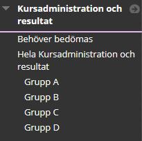 Kursadministration och resultat för att se alla studenters