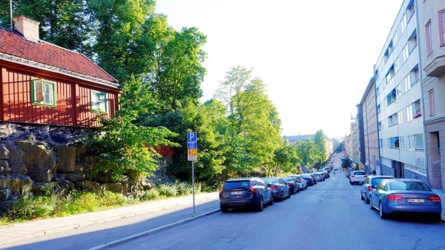 Figur 8 Exempel på landskapsrum med gångstråk från Stigbergsparken Siktlinjer Tydliga siktlinjer följer landskapsrummen och de större