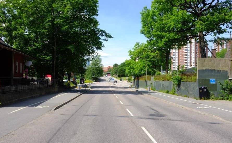 Figur 23 Exempel på väggräns, Värmdövägen Nod
