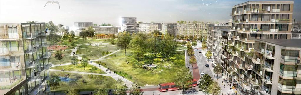 Täby park På det före detta galoppfältet växer Täby park fram.