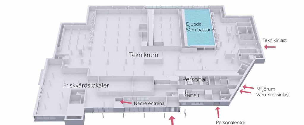 interaktion med simhallens besökare. Mångsidighet - Konst som har ett varierat uttryck, t.ex. genom att kombinera olika material/media.