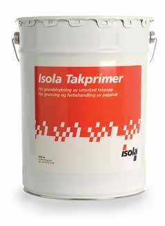Underhåll av tak Isola Takprimer Tunnflytande asfaltlösning med fuktutdrivande tillsatser. Tränger ner på djupet i underlaget och impregnerar och tätar.