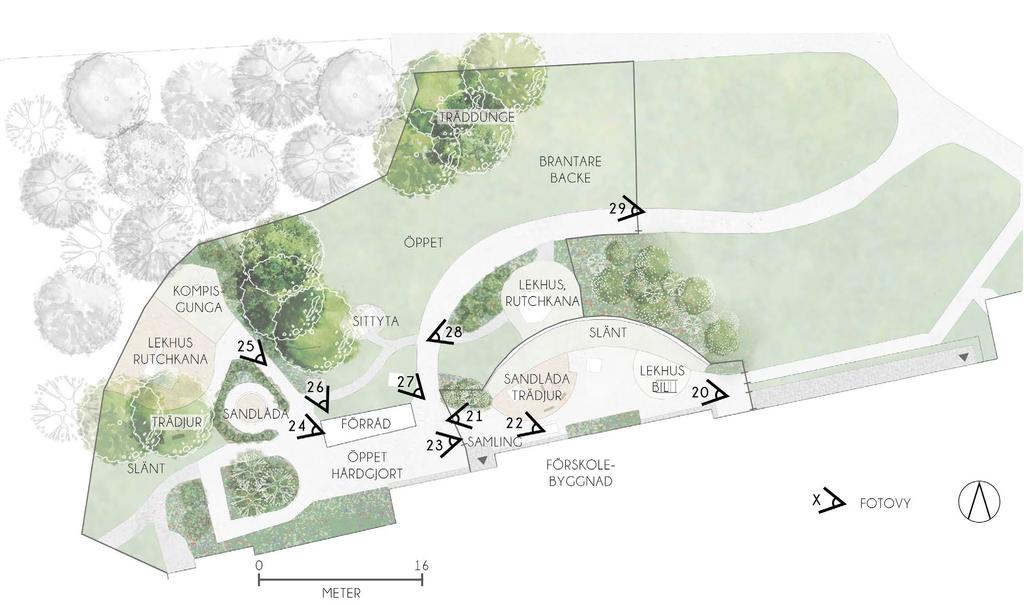 delen illustrerar Stora förskolegårdens ytareal på1295