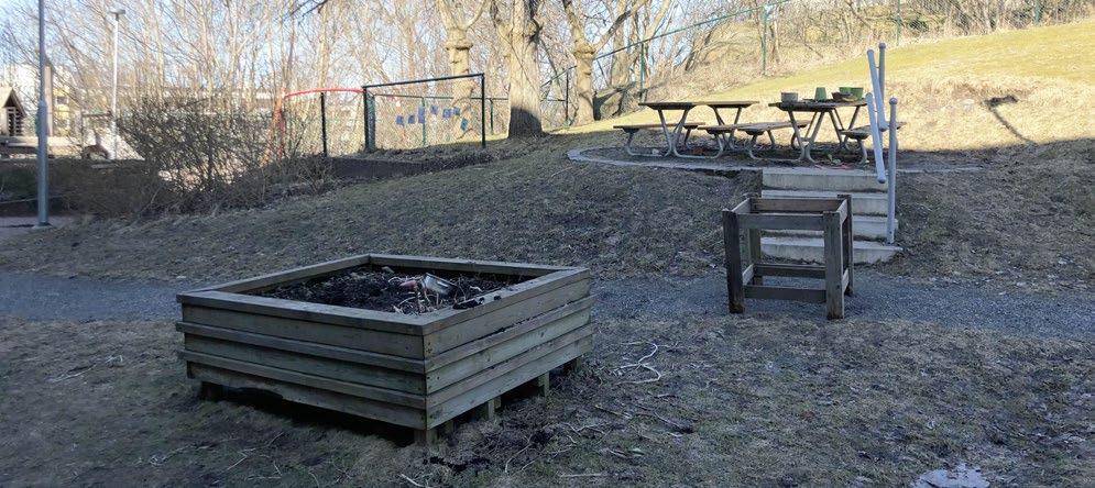 B Andelen yta med buskar, träd och kuperad terräng: 2 poäng. Det finns mer än 15% vegetation på gården.