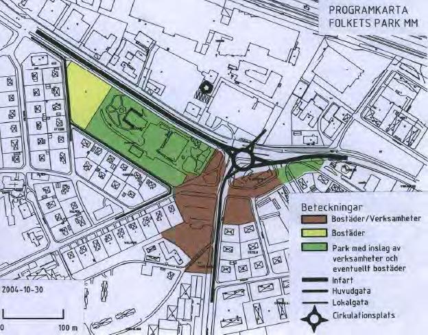 Upprättad 2018-06-20 2017-3408 11(45) bebyggelsen ska förhålla sig till den befintliga stadbyggnadsstrukturen som finns på platsen. Markanvändning enligt programförslag.