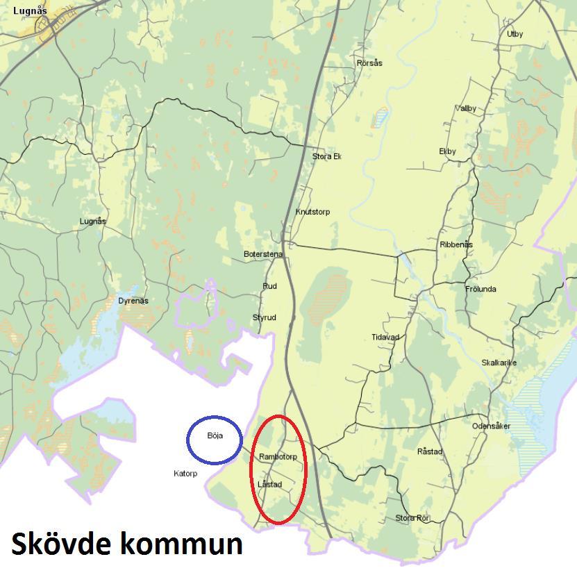 Karta Låstad-Böja Karta visande Böja i Skövde kommun och Låstad i