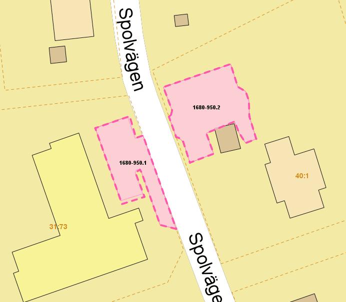 Illustrationen redovisar lokalisering och utbredning av servitut för parkering inom fastigheterna Ullervad 31:73 och Ullervad 40:1.
