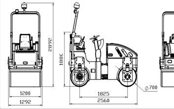1200 Dimensioner L x B x H (mm) 2560 x 292 x 2892 Arbetsvikt (kg) 2780