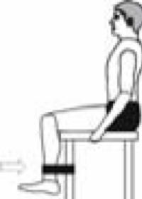 Figur 1: Position för MVC-mätning av rectus femoris (Noraxon, 2005). Rectus abdominis - Ryggliggande position med 30 graders höftflexion och 60 graders knäflexion.