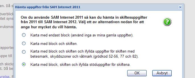 Starta SAM Internet Efter att du loggat in ska du klicka på länken Starta SAM Internet. Då kommer du till en sida med flera flikar högst upp på sidan.