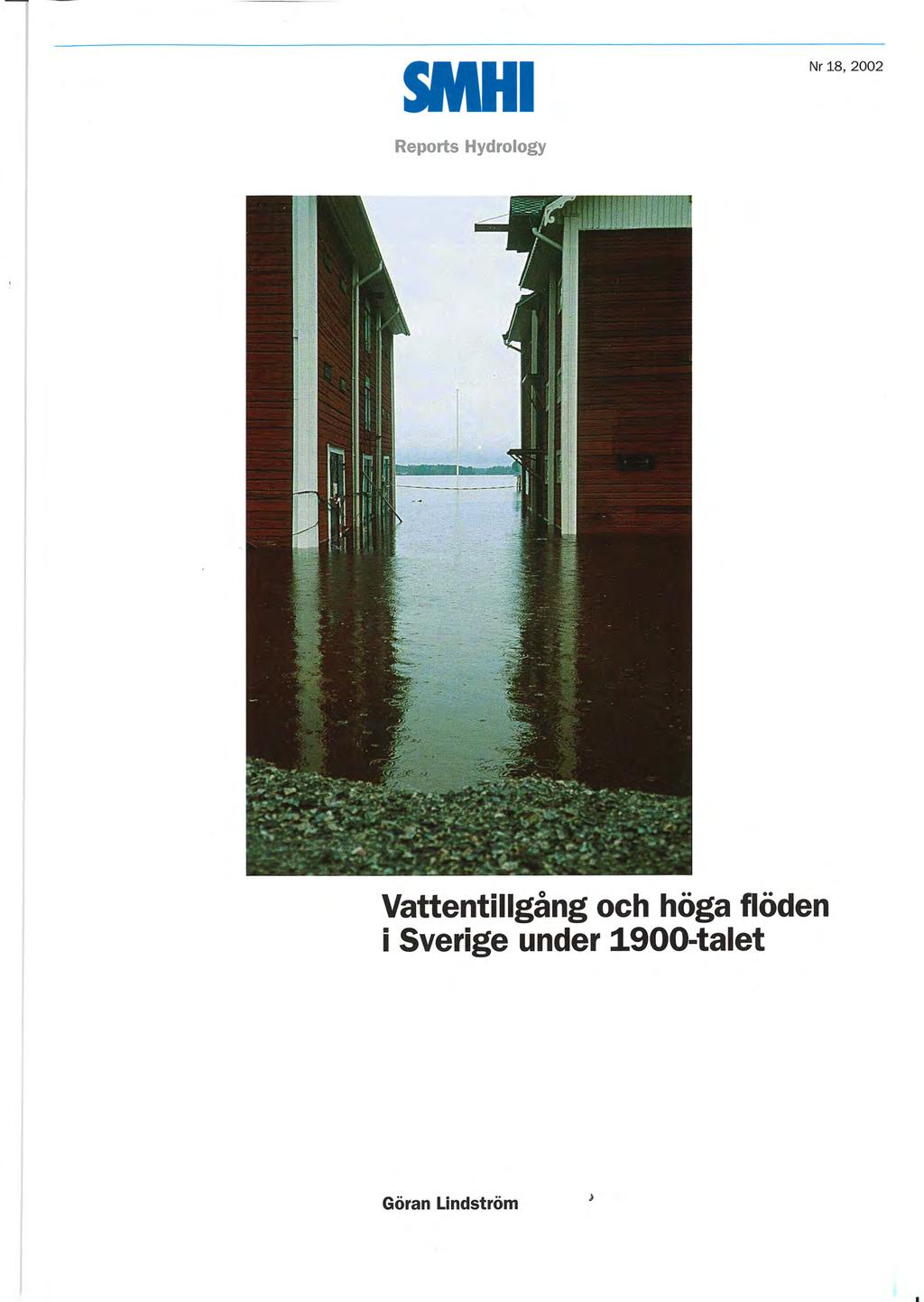 SMHI Nr 18, 22 Reports Hydrology Vattentillgång och
