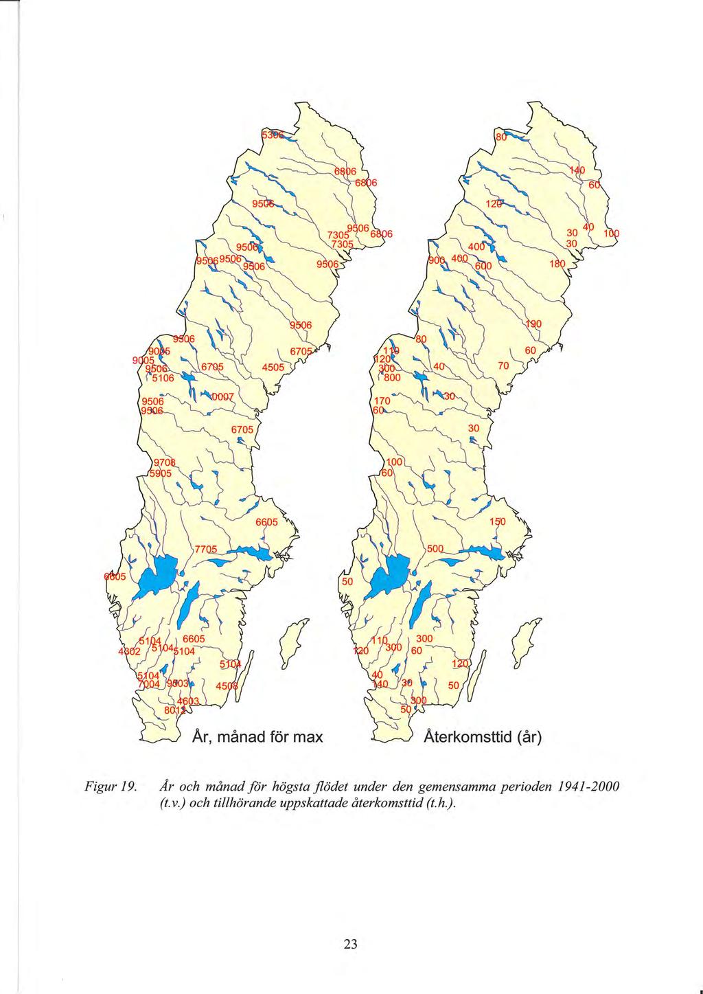 Ar, månad för max Aterkomsttid (år) Figur 19.