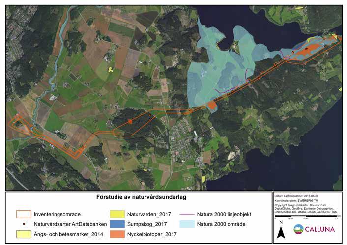 I väster korsar inventeringsområdet Natura 2000området Rolfsån (SE0510171) som är ett av de sju (av de ursprungligen 23) vattendrag på Västkusten som har kvar sin ursprungliga lapopulation.