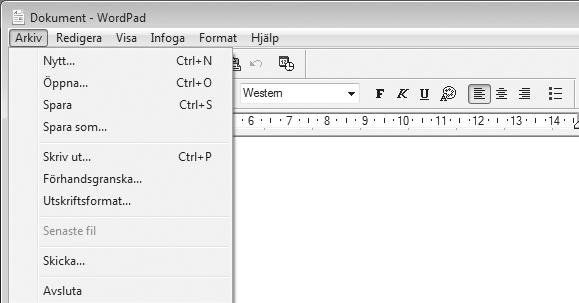 UTSKRIFT Detta avsnitt förklarar det grundläggande handhavandet för utskrift. Windows Följande exempel beskriver hur du skriver ut ett -dokument från WordPad, som medföljer Windows.