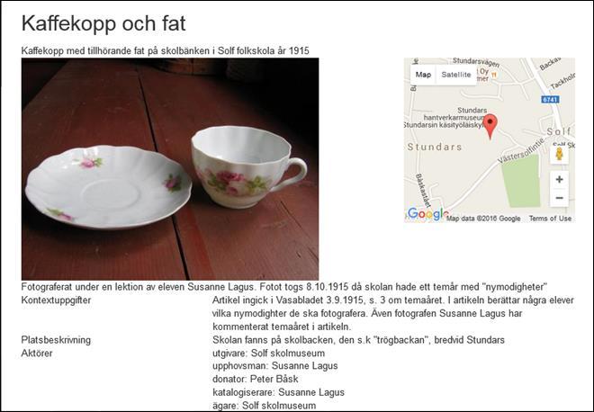 6. Fältens placering i visningssidan Enskilt objekt Titel Kort beskrivning Sammanfattning Titel