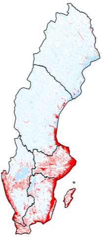 Övergödningsstatus enligt vattenförvaltningen Vattenförekomster där övergödning leder till sämre än god status Ca 2 300