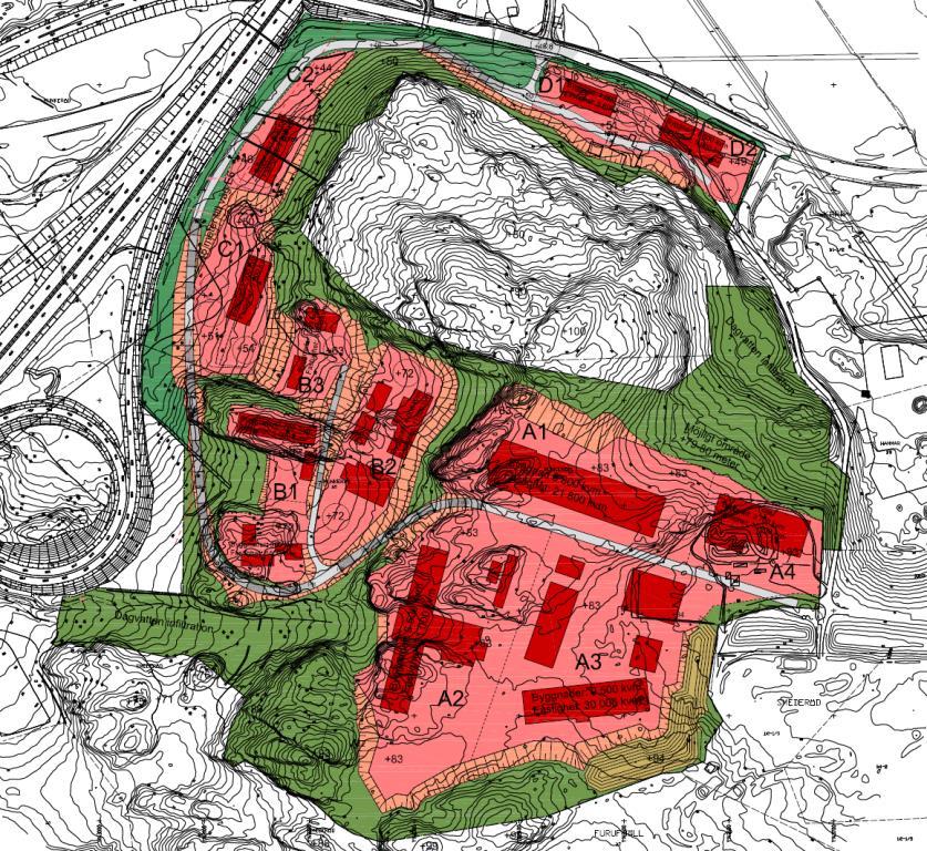 6 (28) Pågående VA utredning för Kärr 1:1 (Norconsult AB, 2016b) 1.2 Planförslag Inom planområdet planeras industrier och småindustrier, se figur 3. Figur 3.