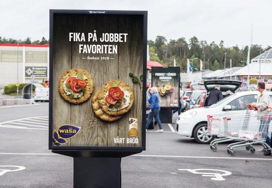 150 kommuner, 80% av Sveriges befolkning. Fördelning Adshel. Gator och torg 80% Köpcentrum 5% Tunnelbana/pendeltåg 15% Fördelning på Supermarket-kedjorna.