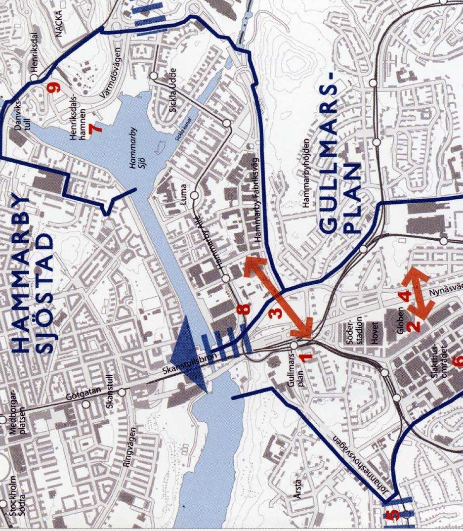 P 6 B F m Ö I P Ö S - H Gullmarsplan integreras med Hammarby