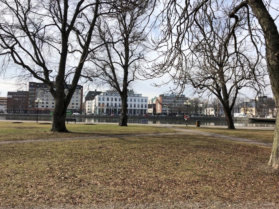 4.1.1.1.- Placering-A- Ljus, vegetation, vy och väderstreck Området ligger söder i Stadsparken. Platsen angränsar till Nybron med planlagt grönområde.