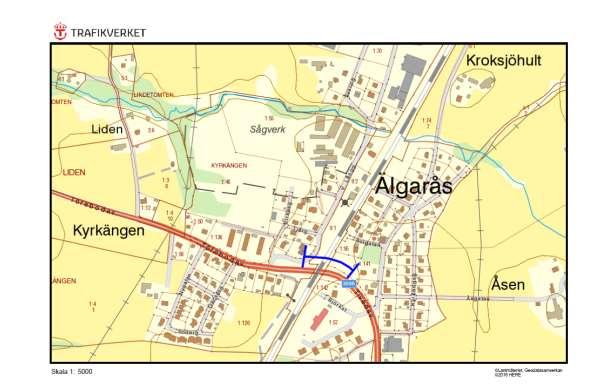 Hänsynsobjekt 3056, Älgarås, KYRKÄNGEN Motivering: Större sandig ytterslänt med en rik förekomst av kvastfibblor. Sträckan har utvecklingspotential.